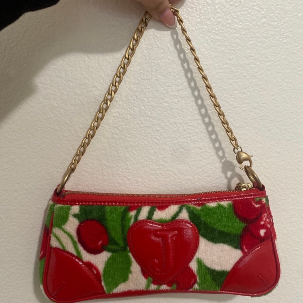 Cherry Patterned Red and Green Women's Bag